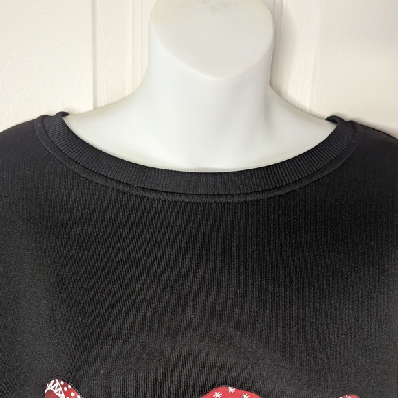 SHEIN Curve Holiday/Christmas Gnome Black Pullover Sweatshirt, Size 1XL - Picture 3 of 10